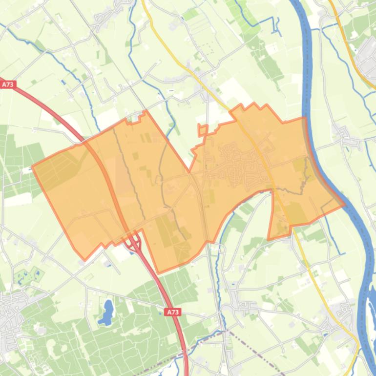 Kaart van de woonplaats Vierlingsbeek.