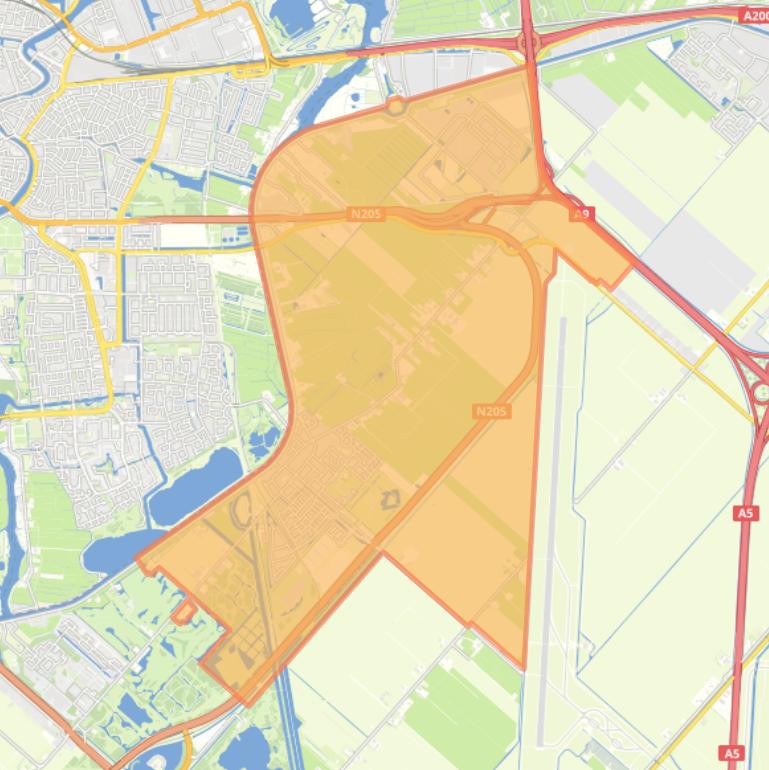 Kaart van de woonplaats Vijfhuizen.