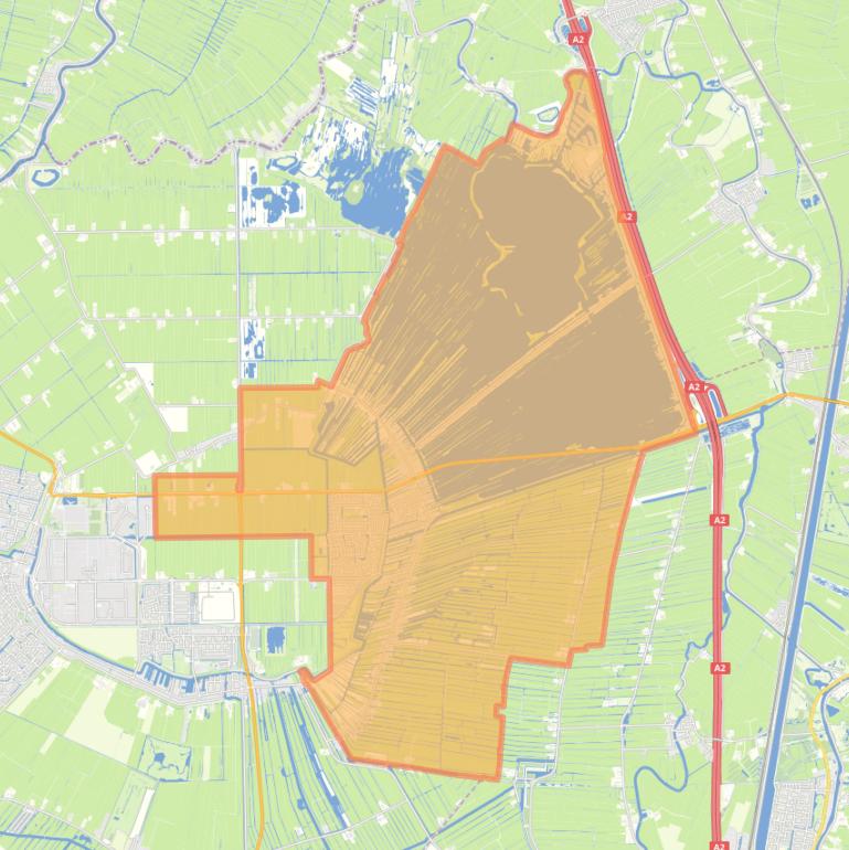 Kaart van de woonplaats Vinkeveen.