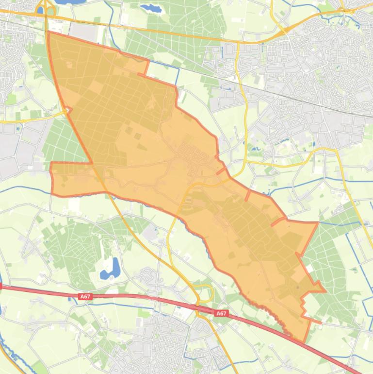 Kaart van de woonplaats Vlierden.