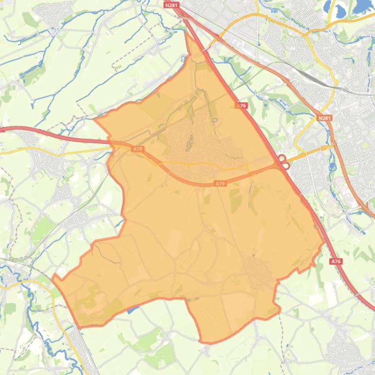 Kaart van de woonplaats Voerendaal.