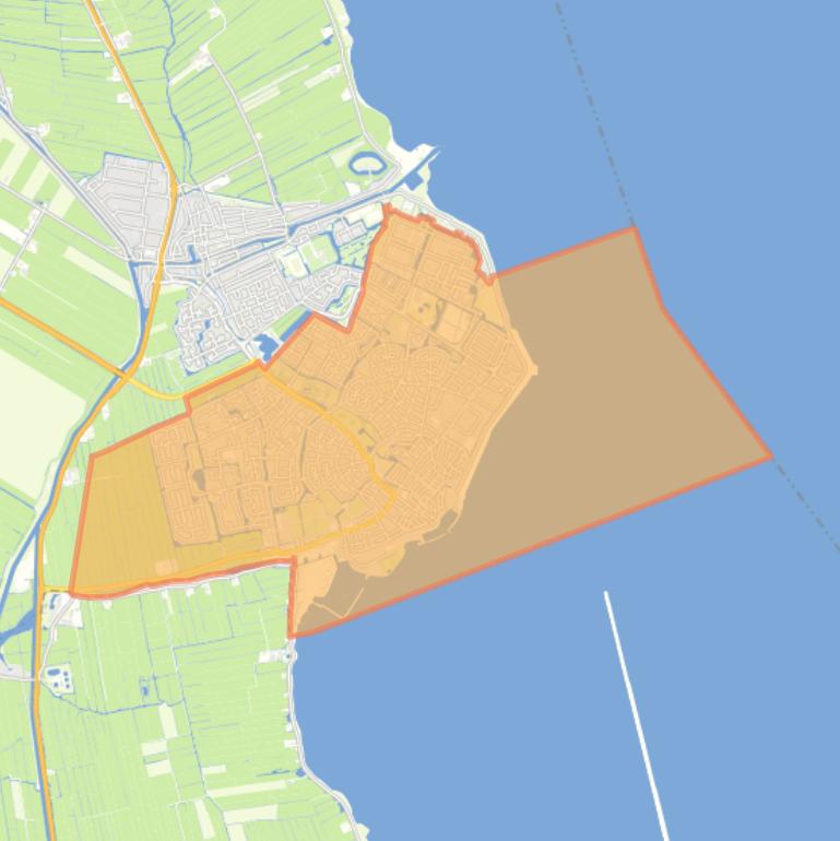 Kaart van de woonplaats Volendam.