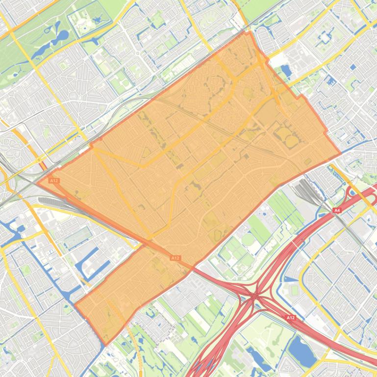 Kaart van de woonplaats Voorburg.