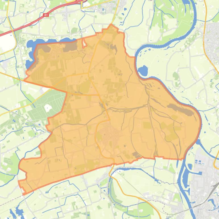 Kaart van de woonplaats Voorst.