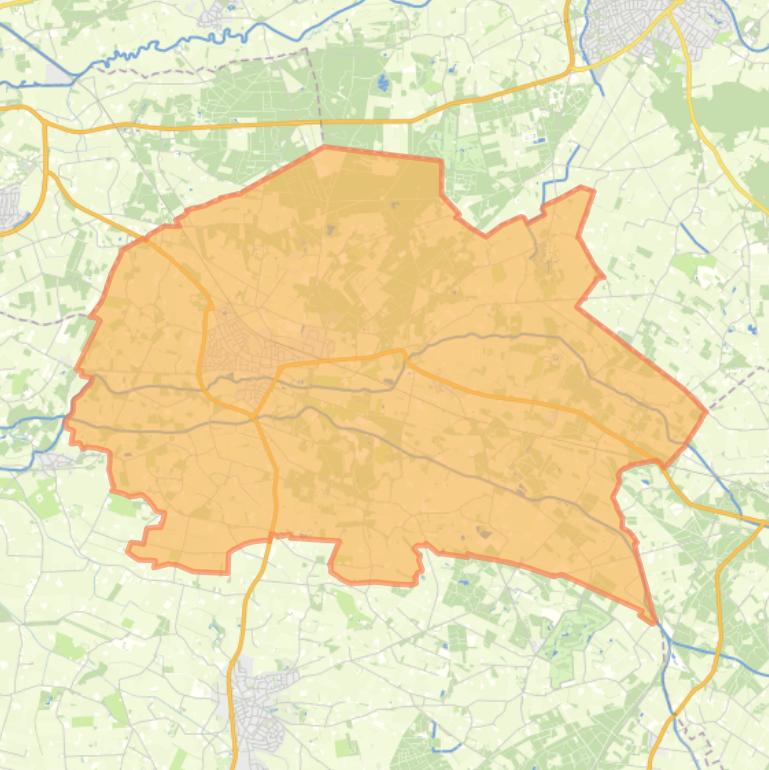 Kaart van de woonplaats Vorden.