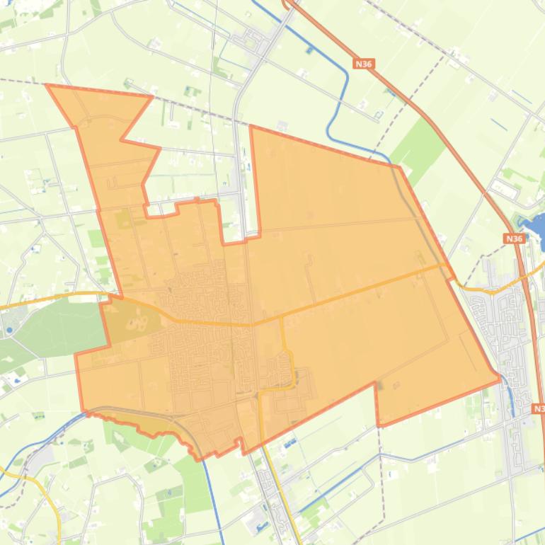 Kaart van de woonplaats Vroomshoop.