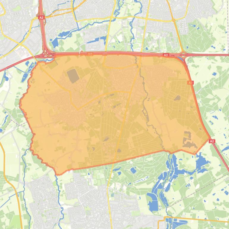 Kaart van de woonplaats Waalre.