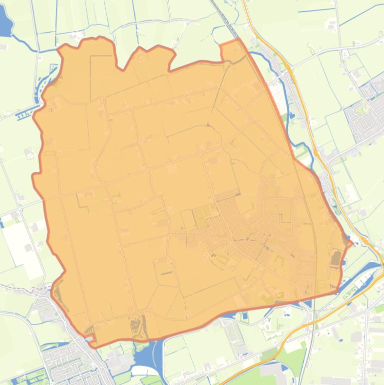 Kaart van de woonplaats Waarland.