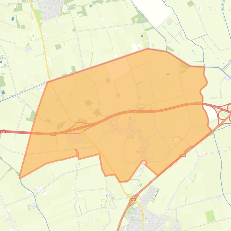 Kaart van de woonplaats Wachtum.