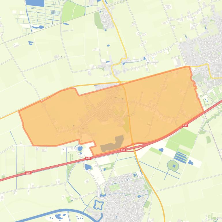 Kaart van de woonplaats Wagenberg.