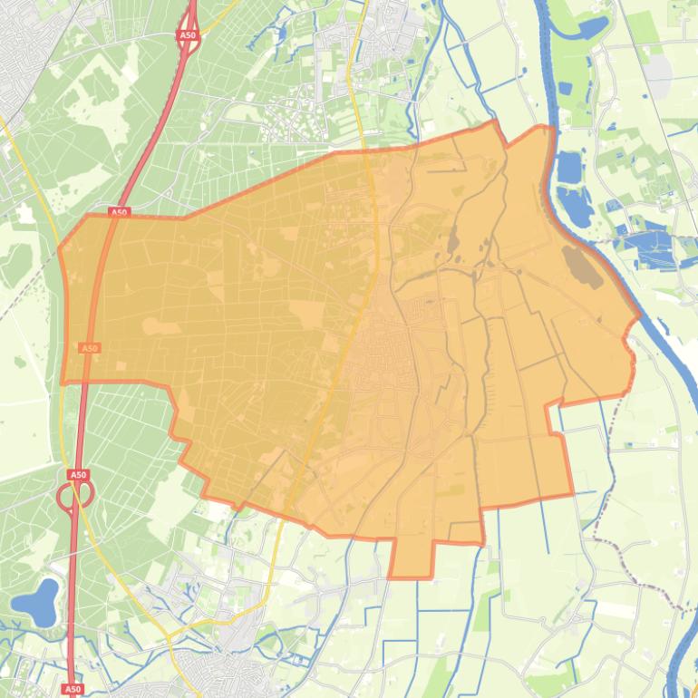 Kaart van de woonplaats Wapenveld.