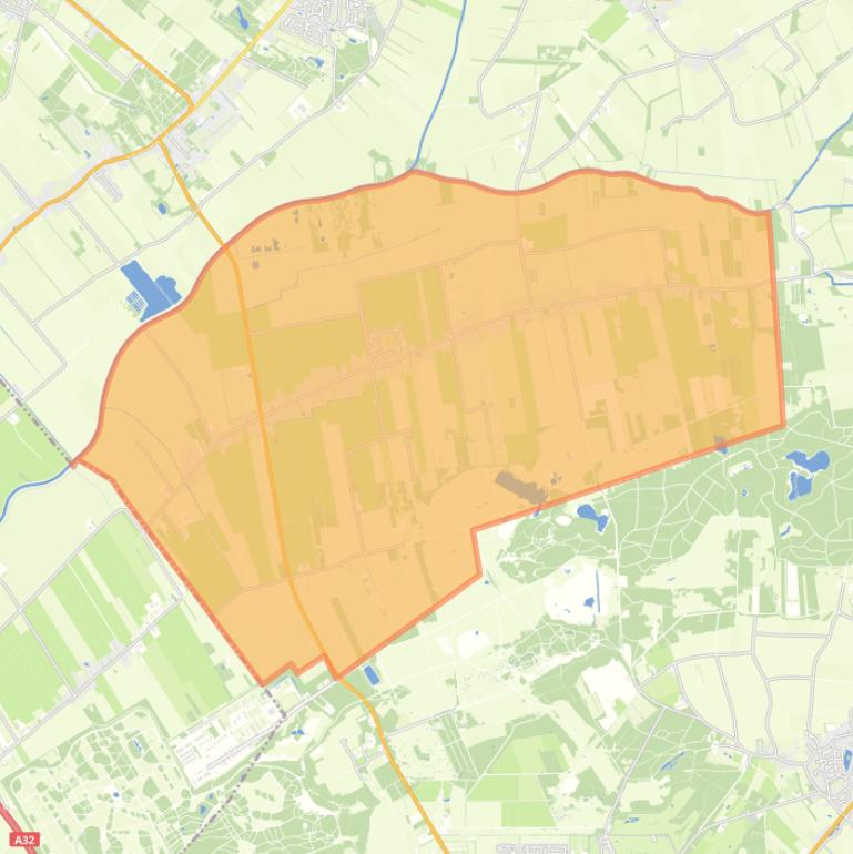 Kaart van de woonplaats Wapserveen.