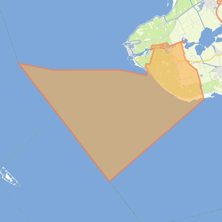 Kaart van de woonplaats Warns.