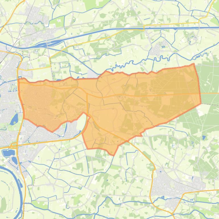 Kaart van de woonplaats Warnsveld.