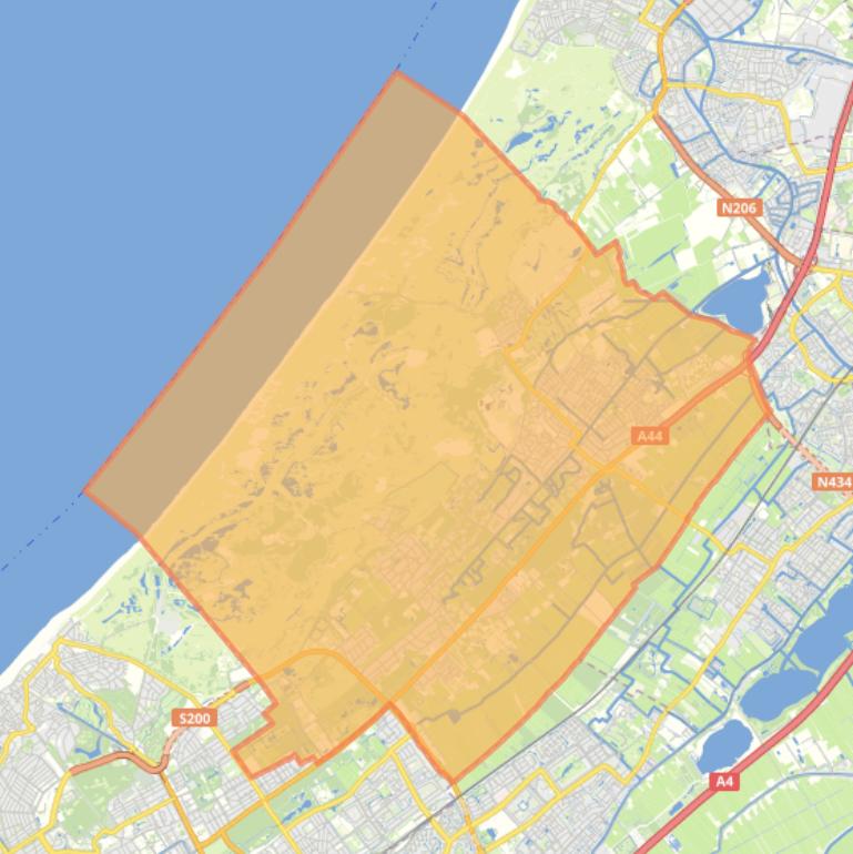 Kaart van de woonplaats Wassenaar.