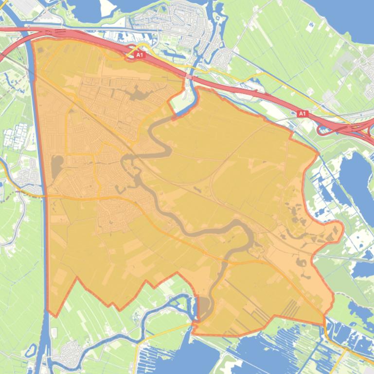 Kaart van de woonplaats Weesp.