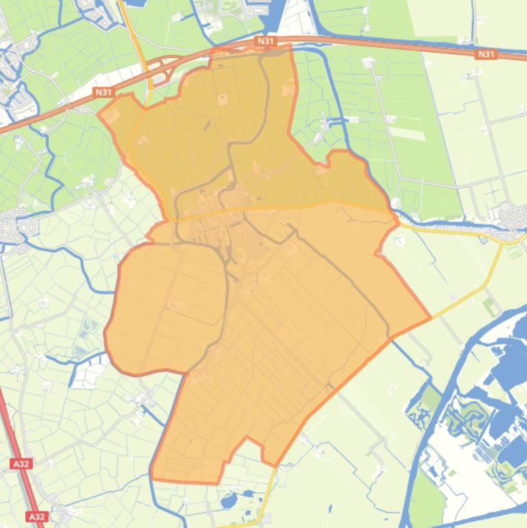 Kaart van de woonplaats Wergea.