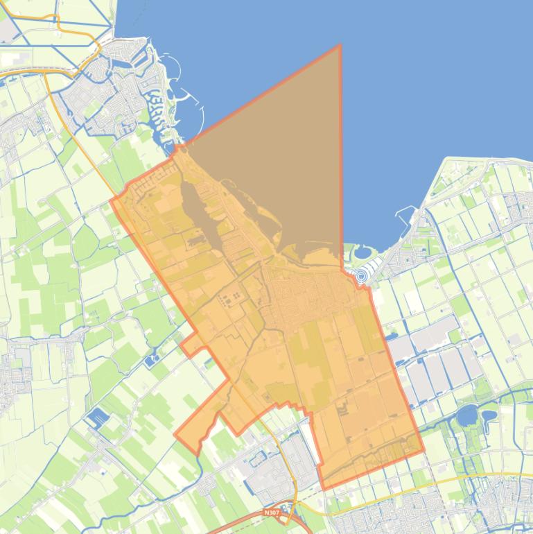 Kaart van de woonplaats Wervershoof.