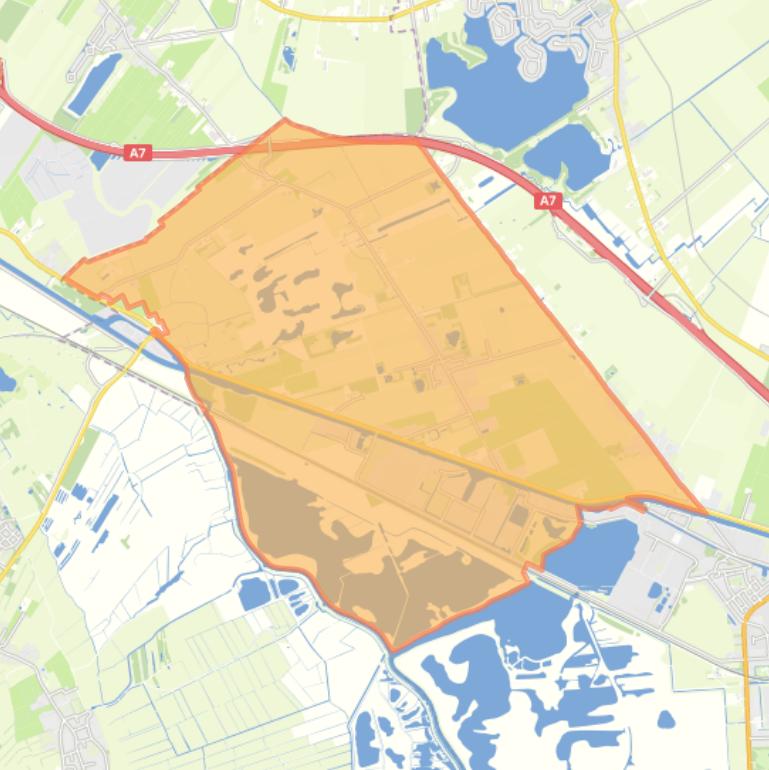 Kaart van de woonplaats Westerbroek.