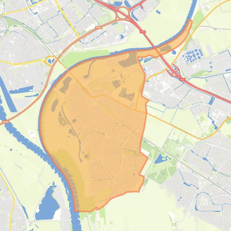 Kaart van de woonplaats Westervoort.