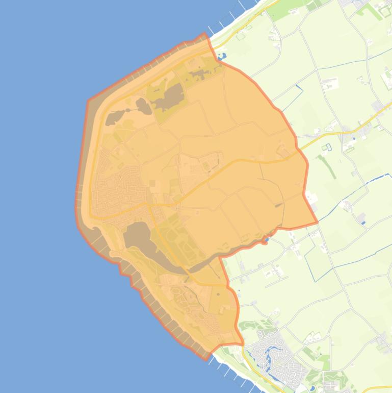 Kaart van de woonplaats Westkapelle.