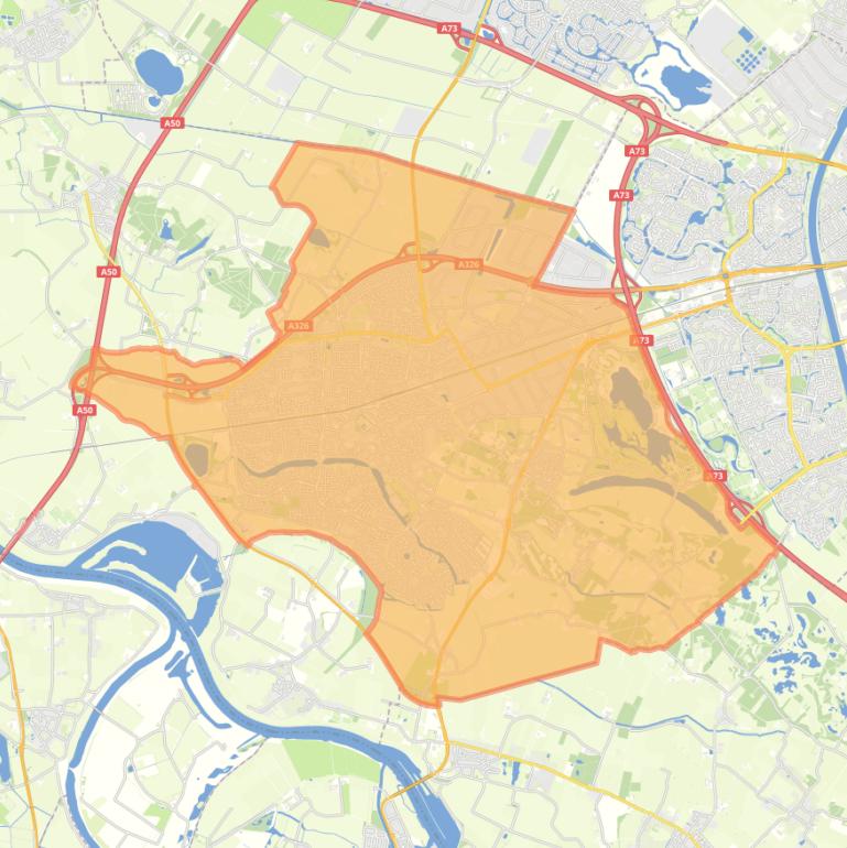 Kaart van de woonplaats Wijchen.