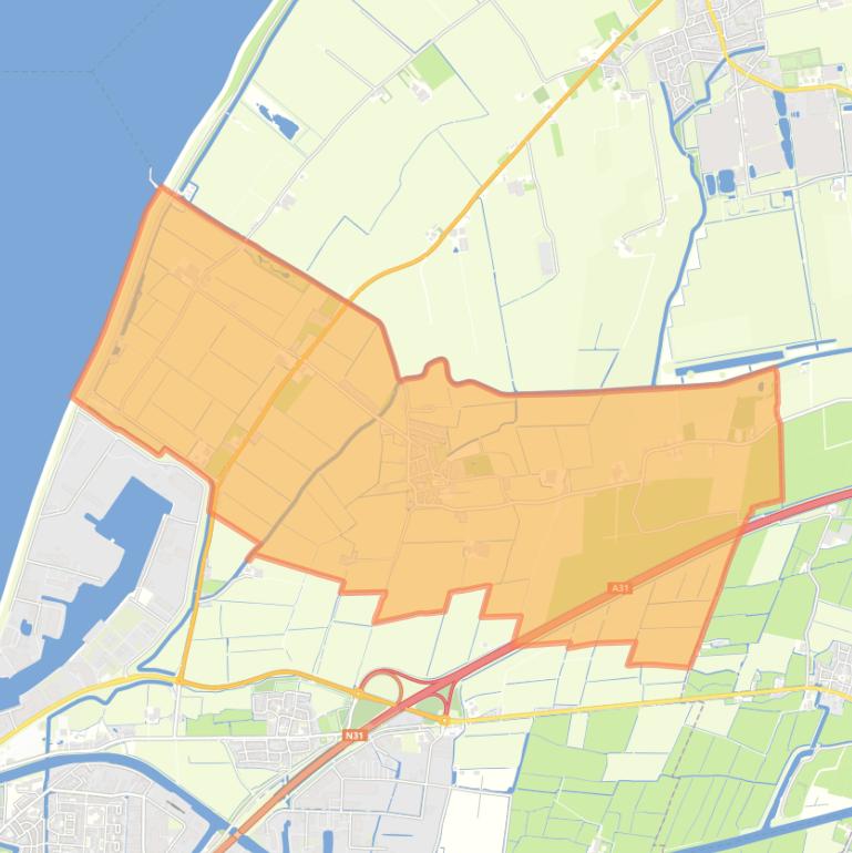 Kaart van de woonplaats Wijnaldum.