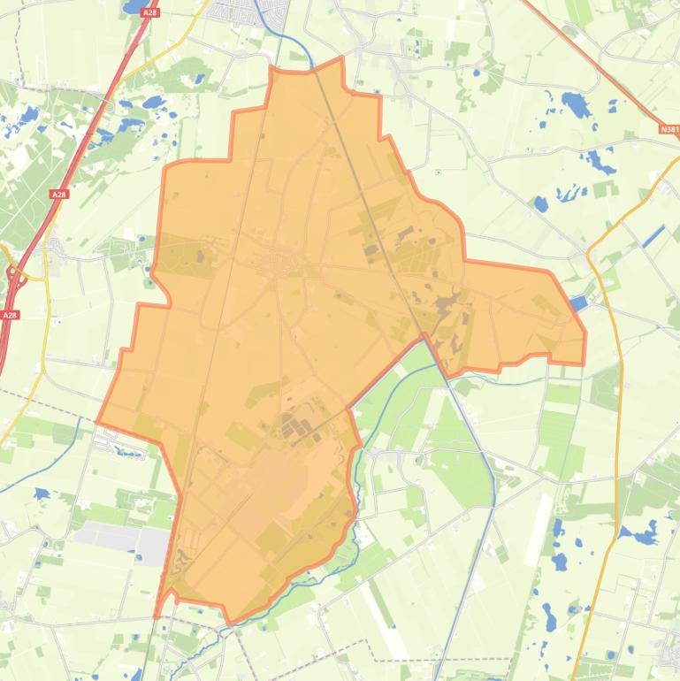 Kaart van de woonplaats Wijster.