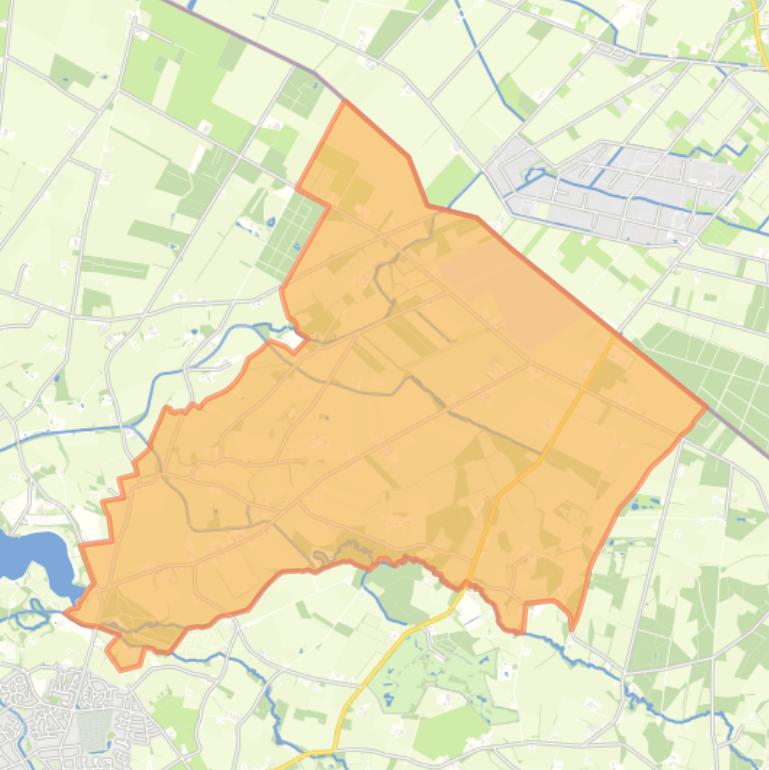 Kaart van de woonplaats Winterswijk Huppel.