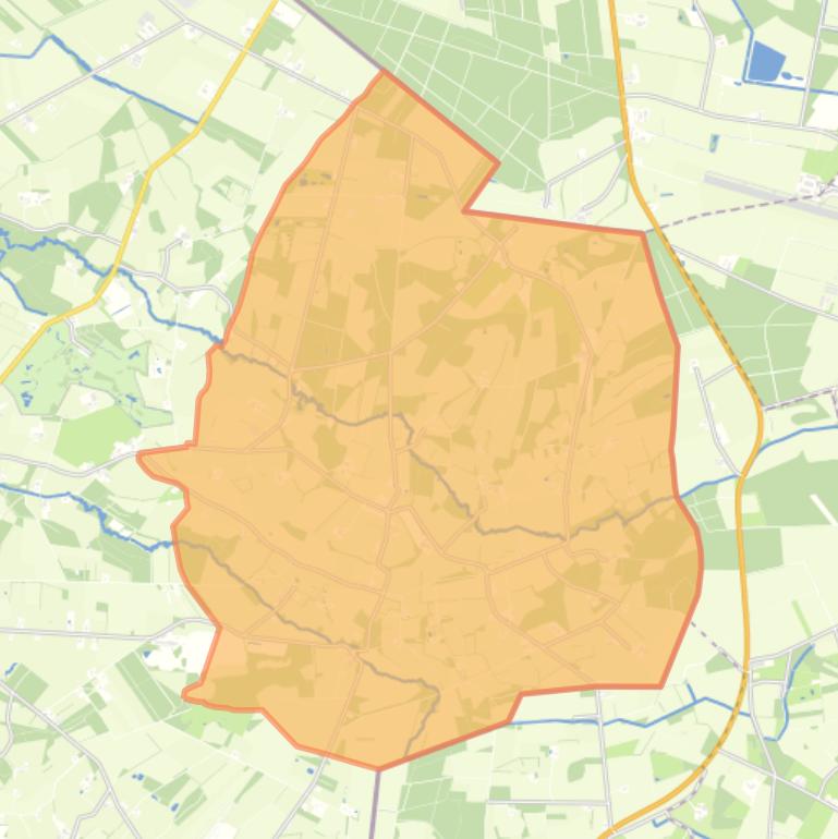 Kaart van de woonplaats Winterswijk Ratum.