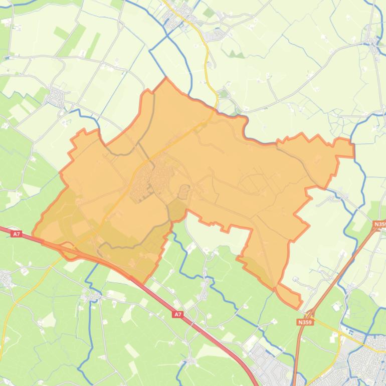 Kaart van de woonplaats Witmarsum.