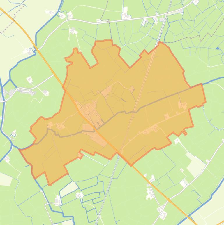 Kaart van de woonplaats Wiuwert.