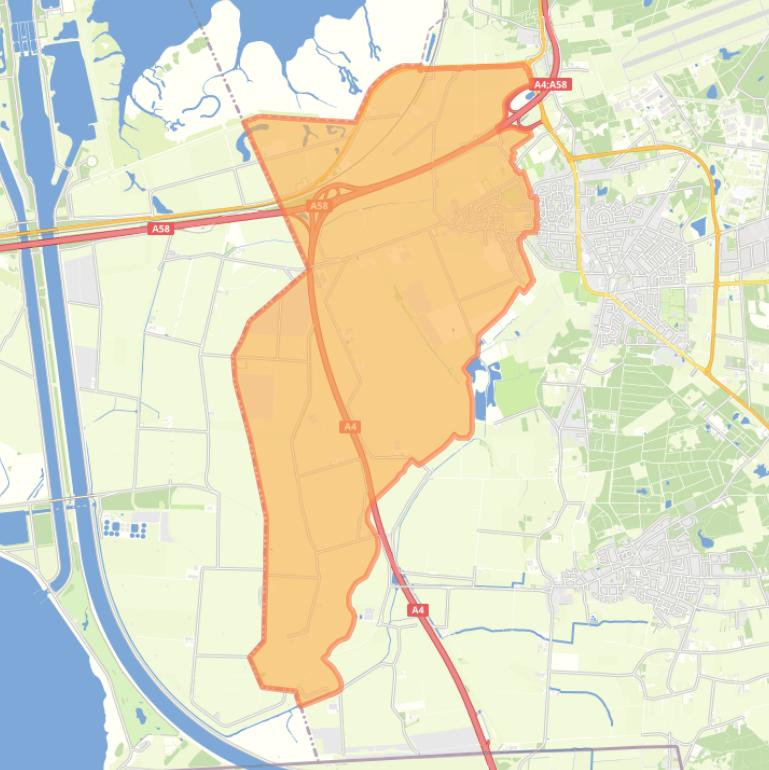 Kaart van de woonplaats Woensdrecht.