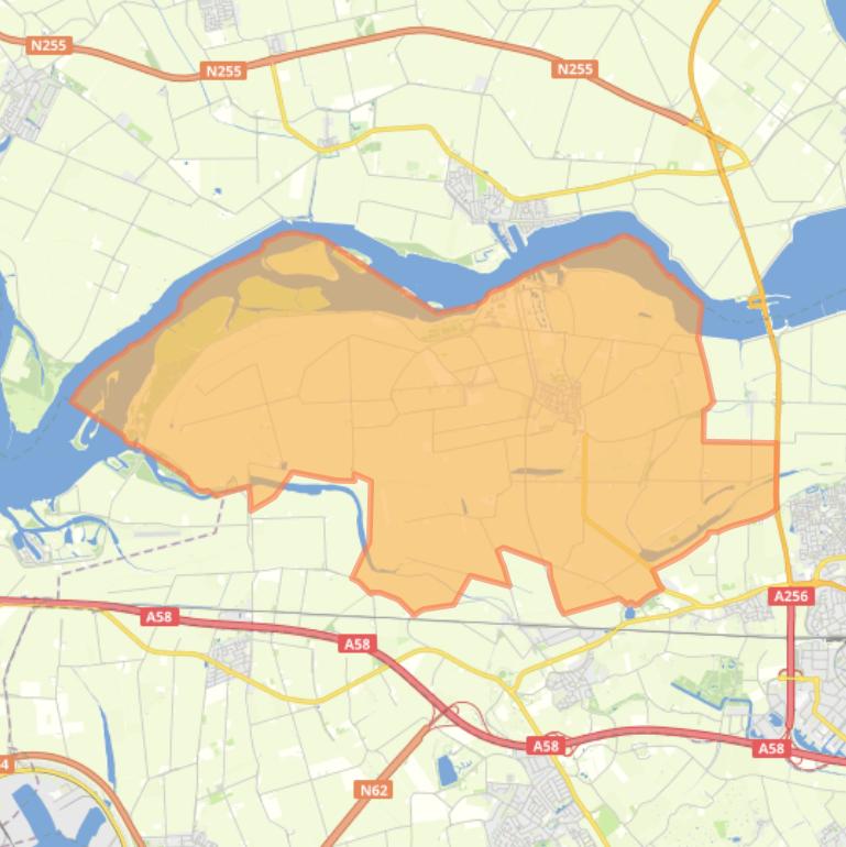 Kaart van de woonplaats Wolphaartsdijk.