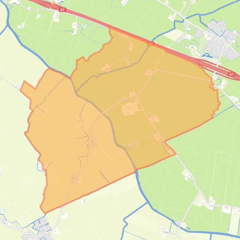 Kaart van de woonplaats Wolsum.