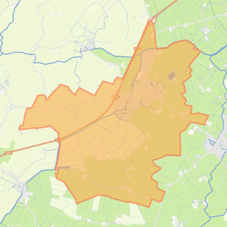 Kaart van de woonplaats Wommels.