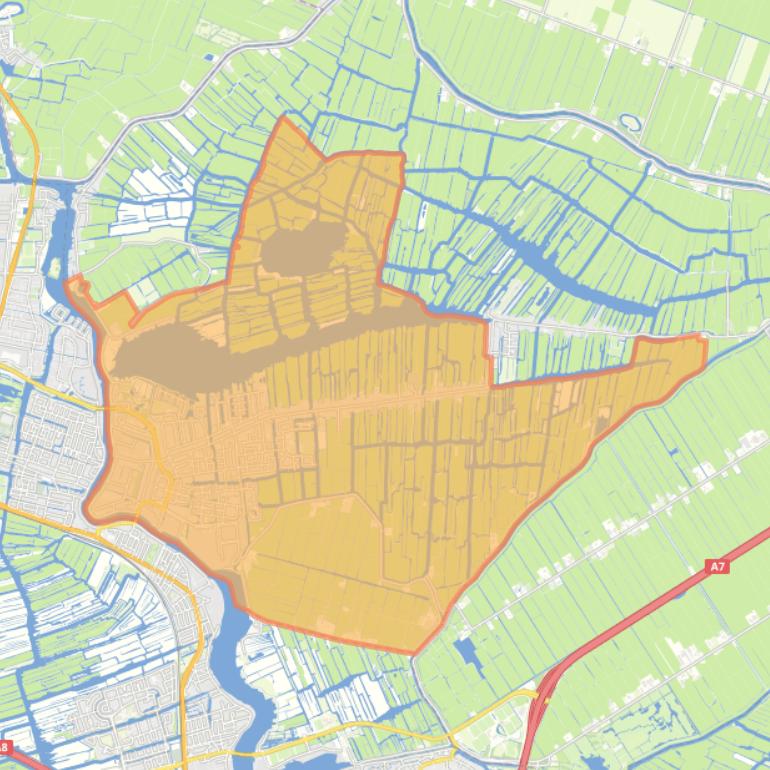 Kaart van de woonplaats Wormer.