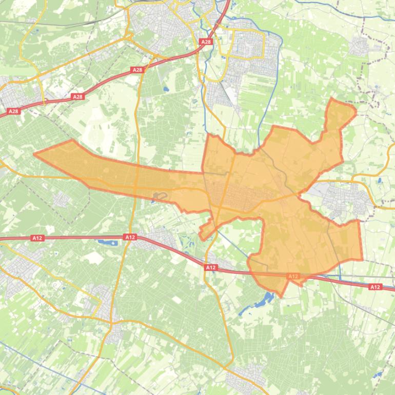 Kaart van de woonplaats Woudenberg.