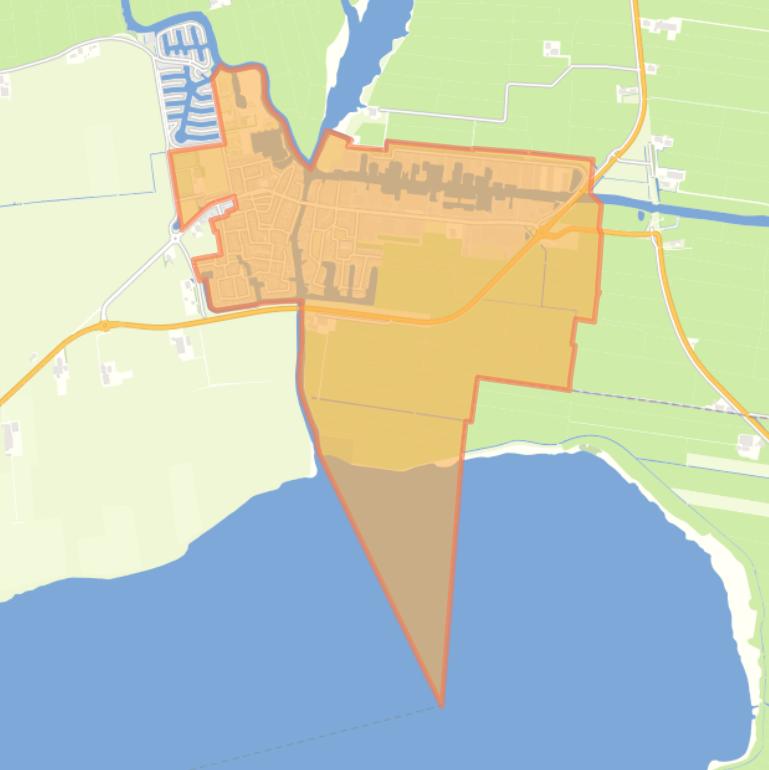 Kaart van de woonplaats Woudsend.