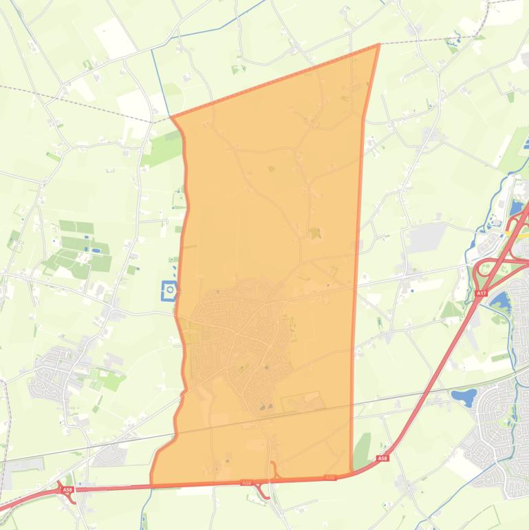 Kaart van de woonplaats Wouw.