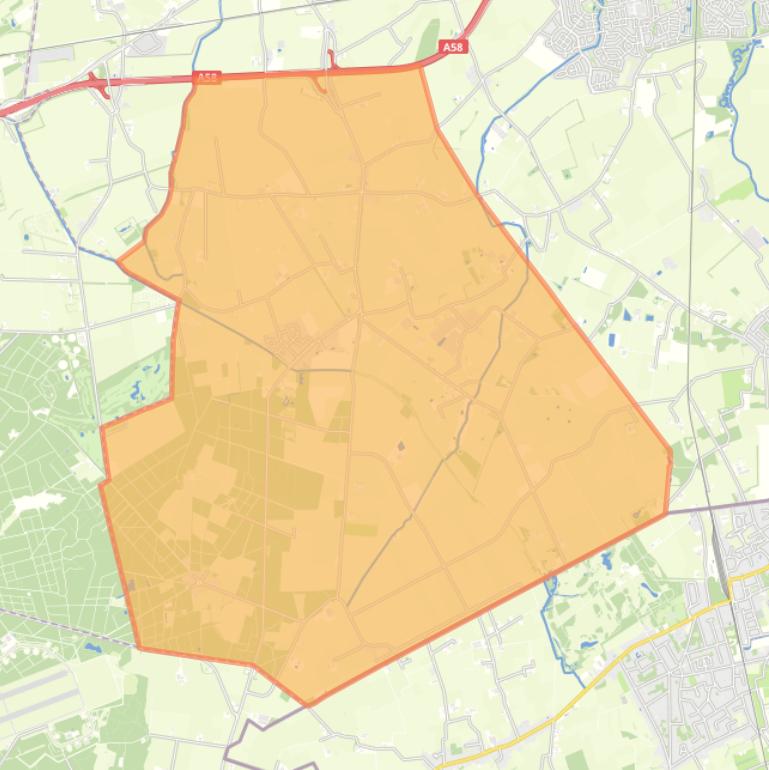 Kaart van de woonplaats Wouwse Plantage.