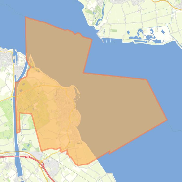 Kaart van de woonplaats Yerseke.