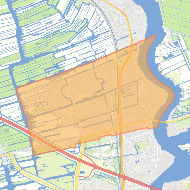 Kaart van de woonplaats Zaandijk.