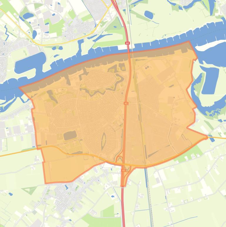 Kaart van de woonplaats Zaltbommel.