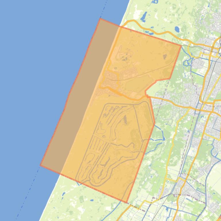 Kaart van de woonplaats Zandvoort.