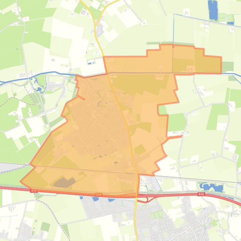 Kaart van de woonplaats Zetten.