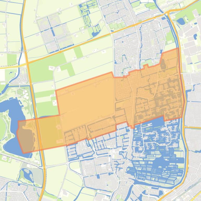 Kaart van de woonplaats Zuid-Scharwoude.