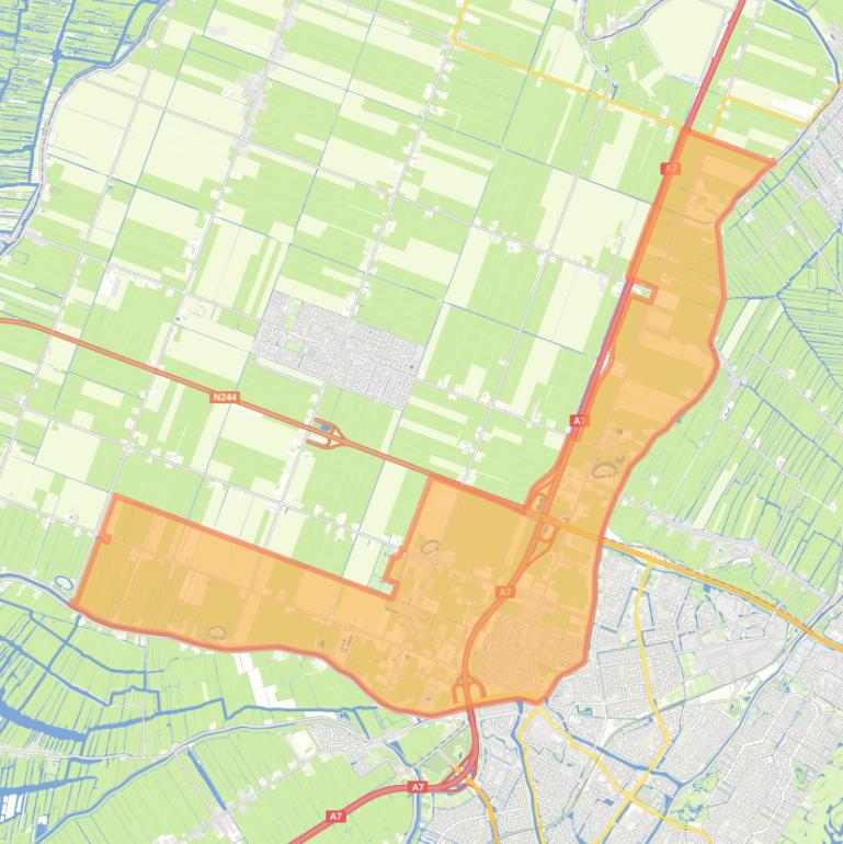 Kaart van de woonplaats Zuidoostbeemster.