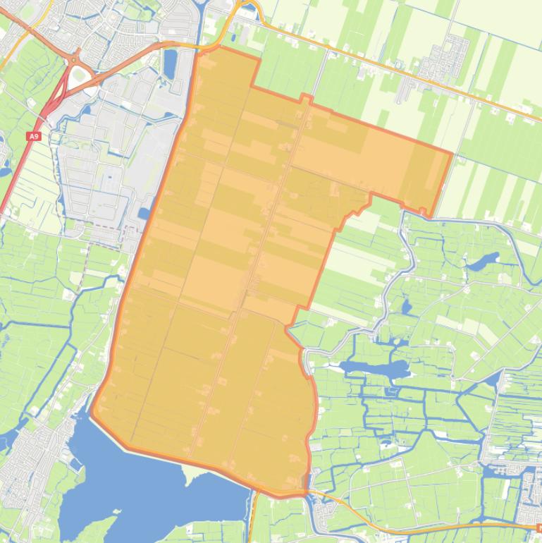 Kaart van de woonplaats Zuidschermer.