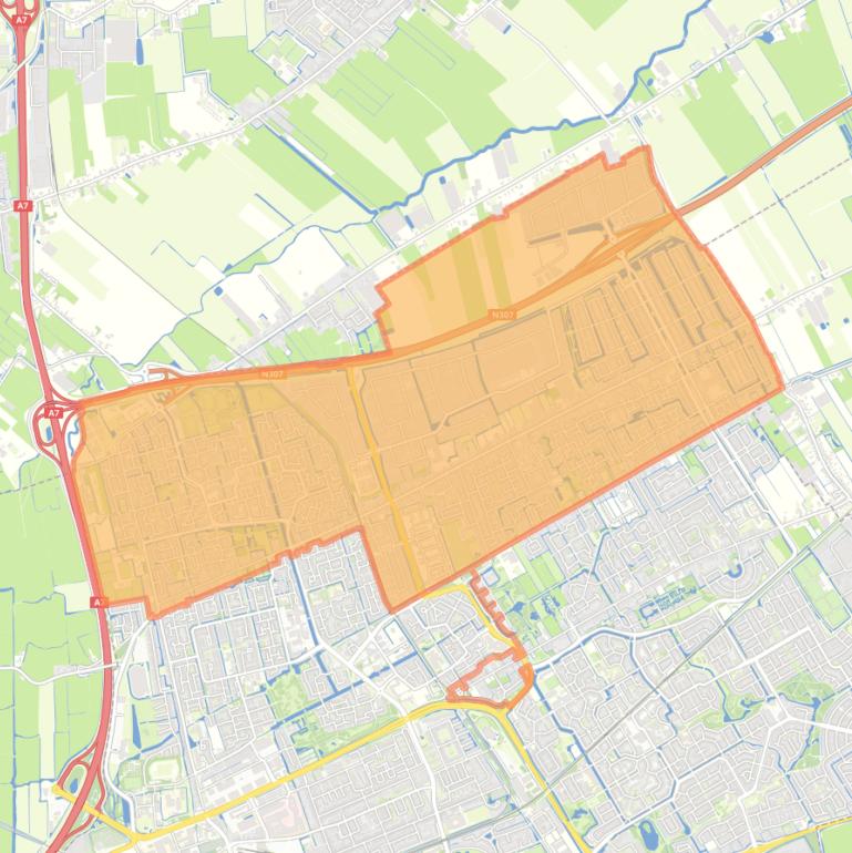 Kaart van de woonplaats Zwaag.